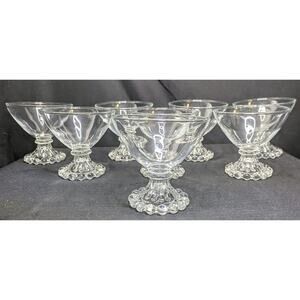 Vintage Anchor Hocking Boopie Berwick Footed Sherbet Champagne Glasses ~ 8 Set